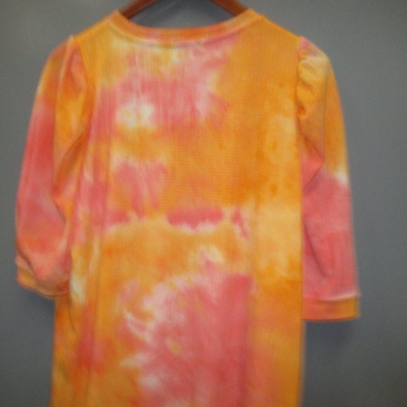 BNWT Yakira Bella Women's Dress Size L Crew Neck 3/4 Sleeve Orange/Pink Dress - Picture 9 of 11